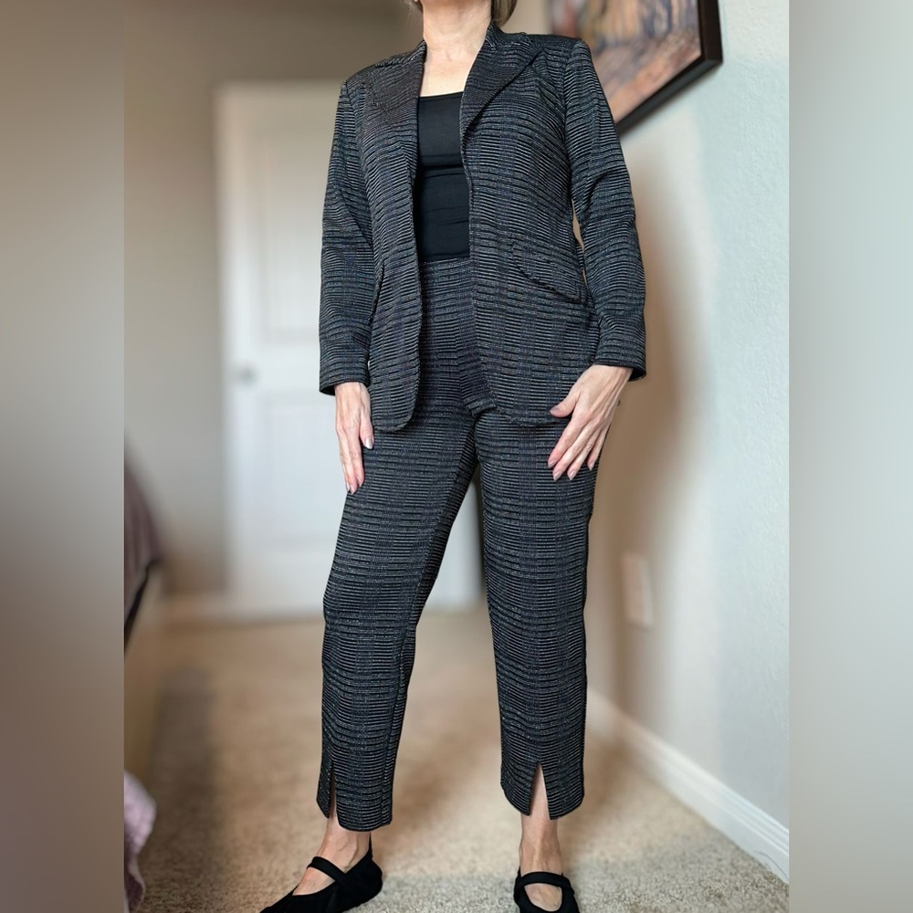 Stacy London Women's Black Striped Pantsuit in XXSP